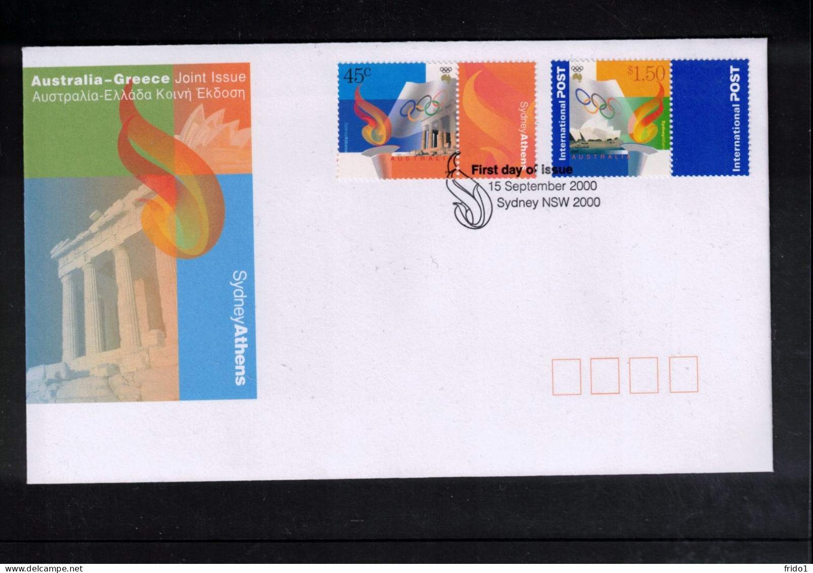 Australia + Greece 2000 Olympic Games Sydney+Athens Joint Issue FDCs - Ete 2000: Sydney