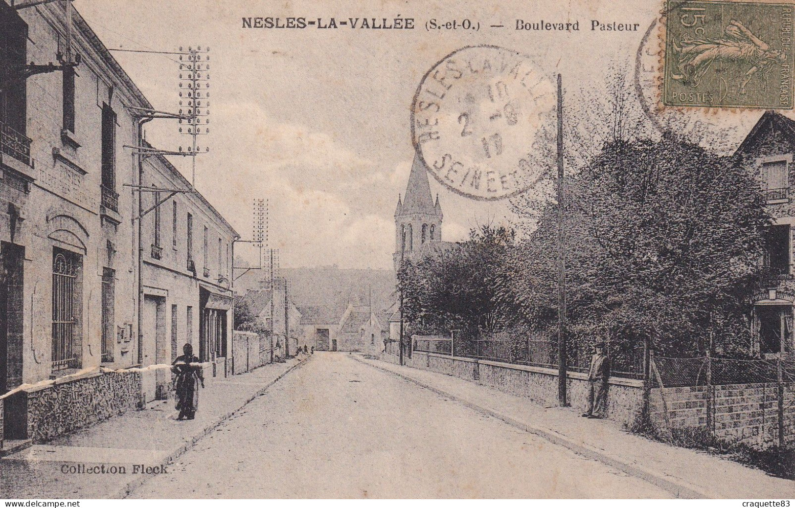 NESLES-LA-VALLEE    BOULEVARD PASTEUR    CARTE  ANIMEE  1911 - Nesles-la-Vallée