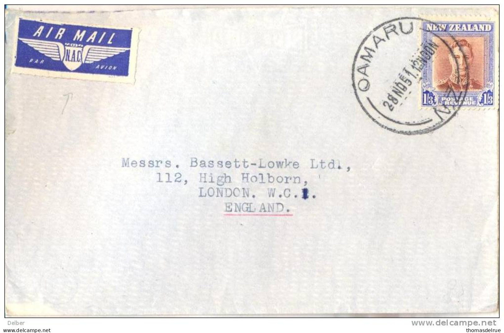 _N732: AIRMAIL OAMARU  NZ / 1/3 > London.. - Lettres & Documents