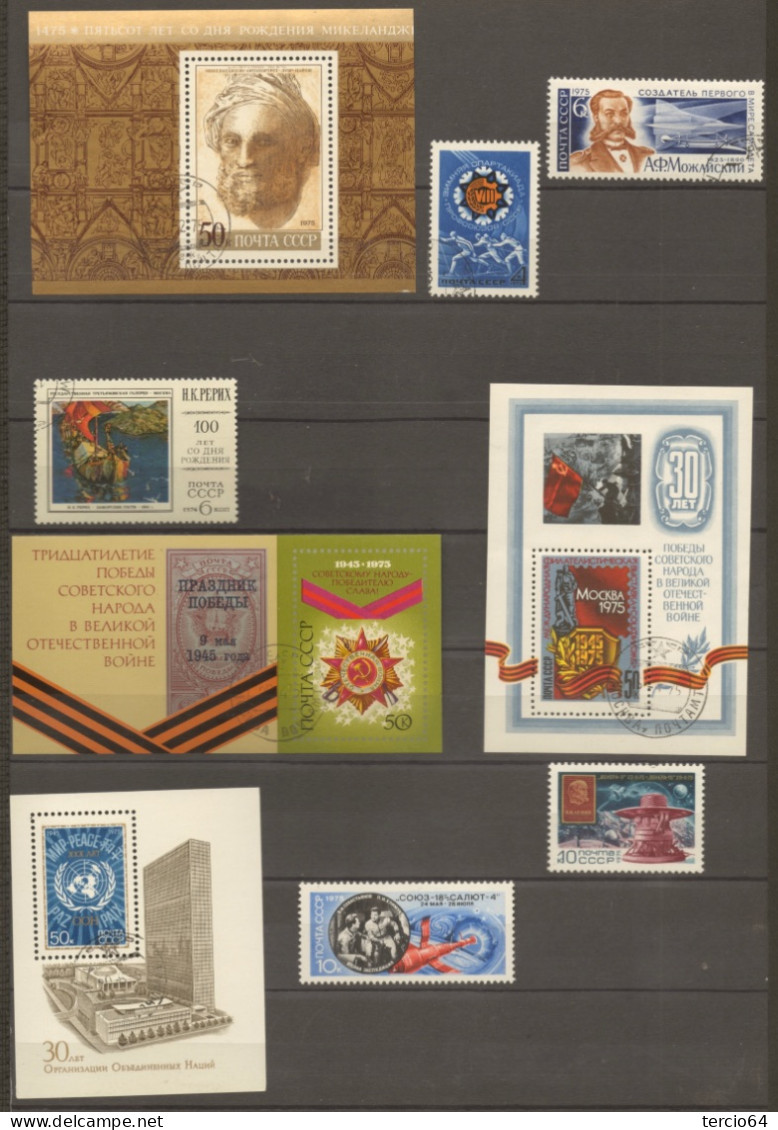 URSS, RUSSIA, CCCP, USSR. 1975 - 1976 - Lot vrac  dont 1 Bloc cf scans pour état