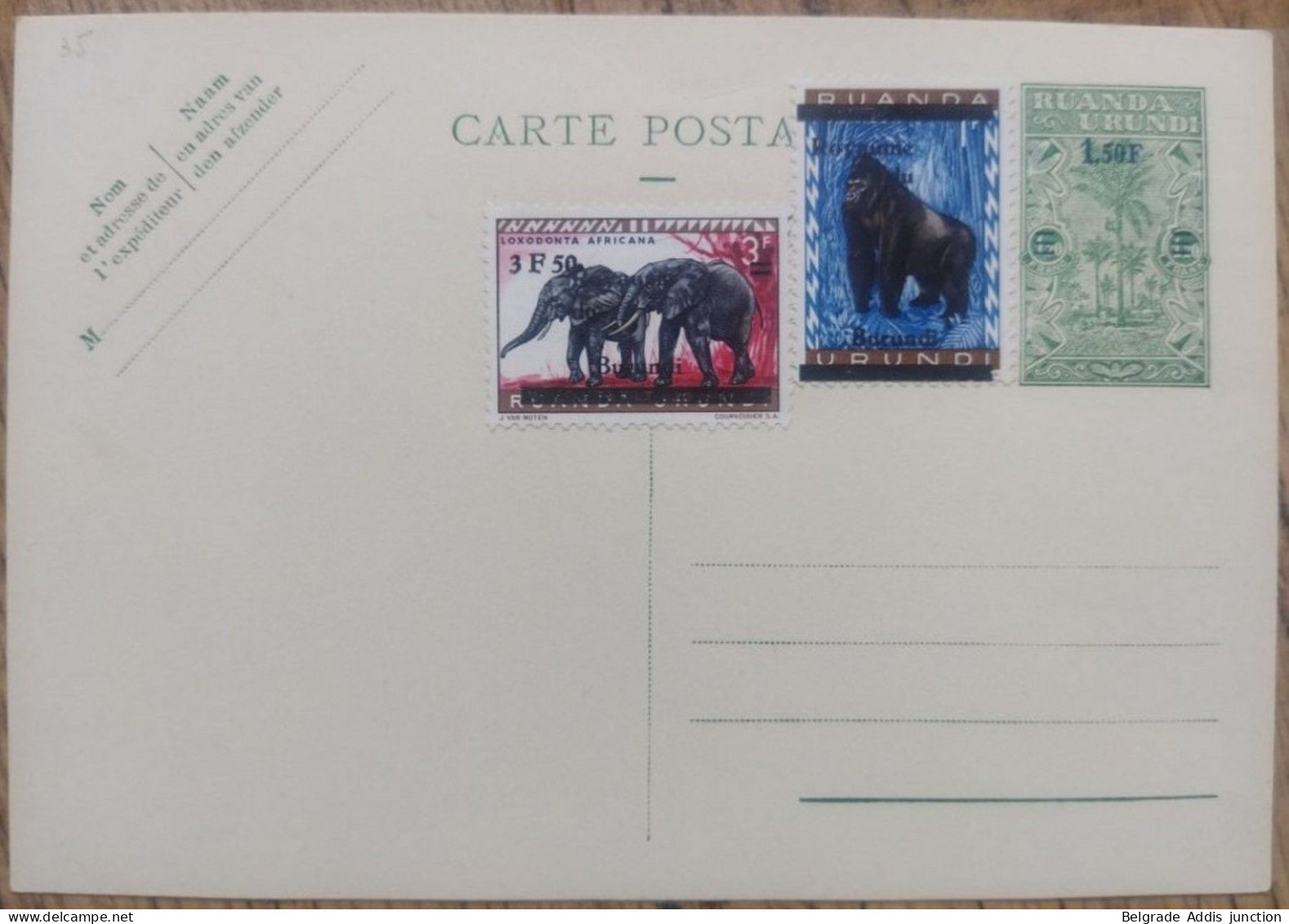 Ruanda Urundi Entier Postal Stibbe 35 Burundi - Postwaardestukken