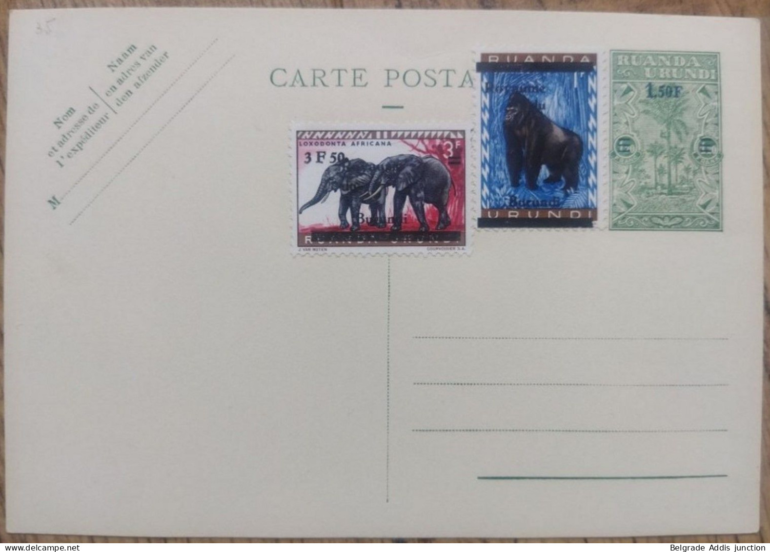 Ruanda Urundi Entier Postal Stibbe 35 Burundi - Interi Postali