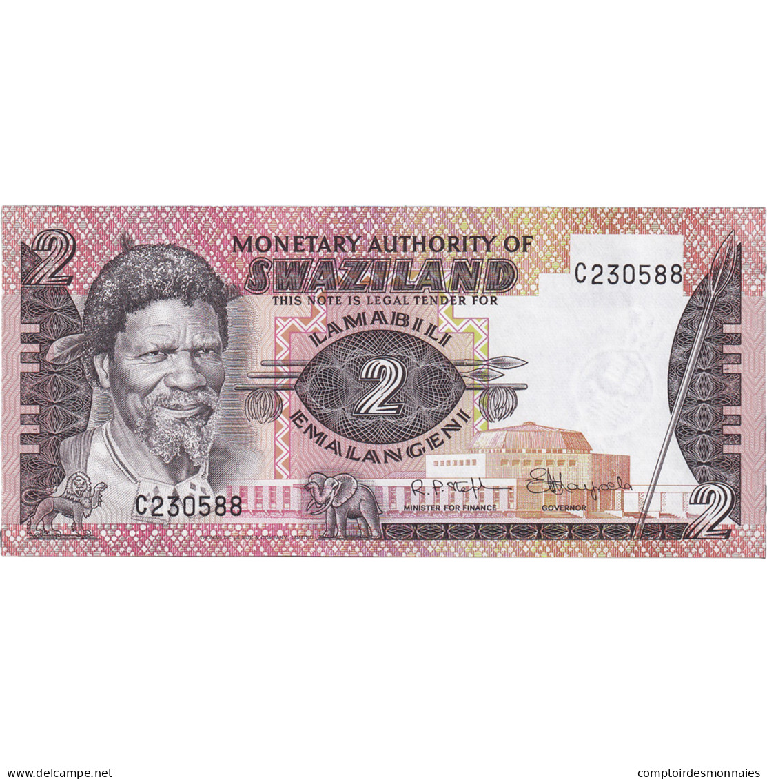 Billet, Eswatini, 2 Emalangeni, Undated (1974), Undated (1974), KM:2a, NEUF - Swasiland