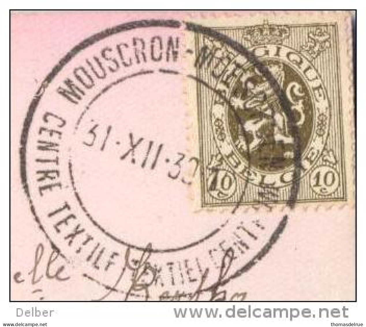 Nx343: Fantasiekaartje Met N°280: MOUSCRON - MOESCROEN CENTRE TEXTIELE - TEXTIEL CENTRUM+ ... - 1929-1937 Heraldieke Leeuw