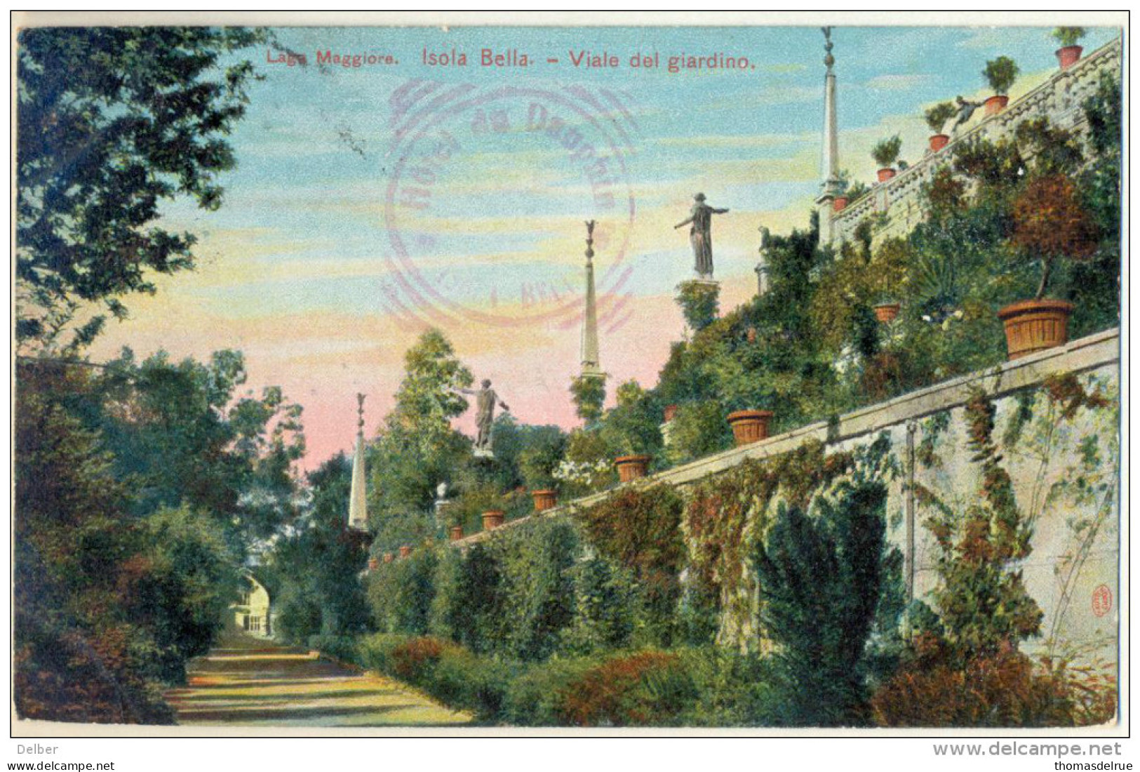 4cp897: Laga Maggiore Isola Bella - Viale Del Giardibo Hotel Da Dauphin > Gand  Belgique 1909 - Gela