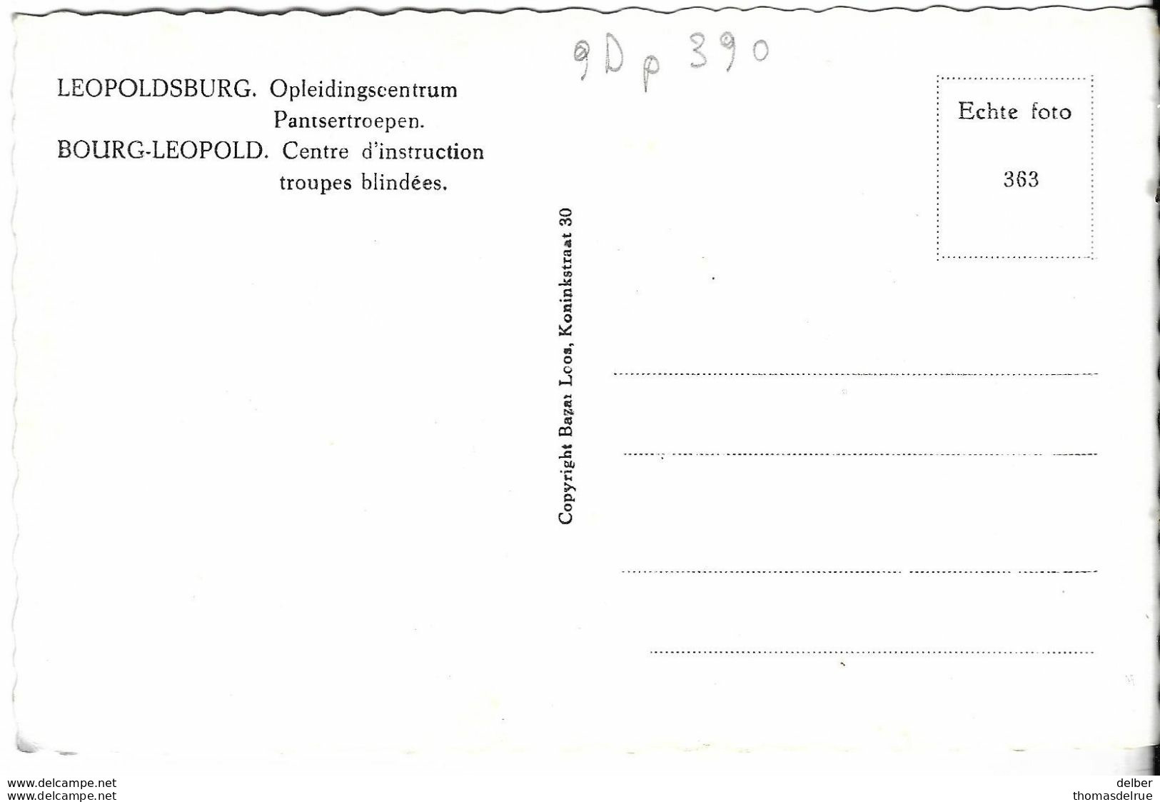 9Dp-390: LEOPOLDSBURG Opleidingscentrum Pantsertroupen BOURG-LEOLPOLD - Leopoldsburg