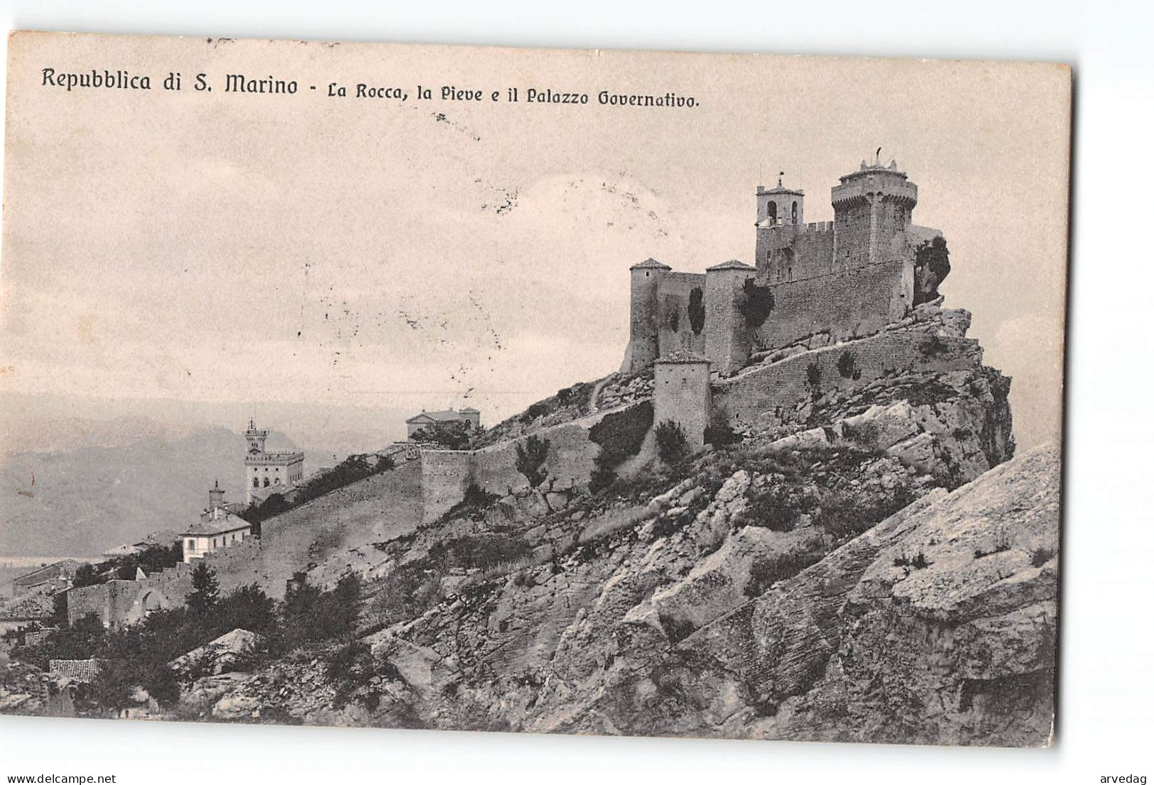 7910 REPUBBLICA SAN MARINO X COURMAYEUR 1908 - Storia Postale