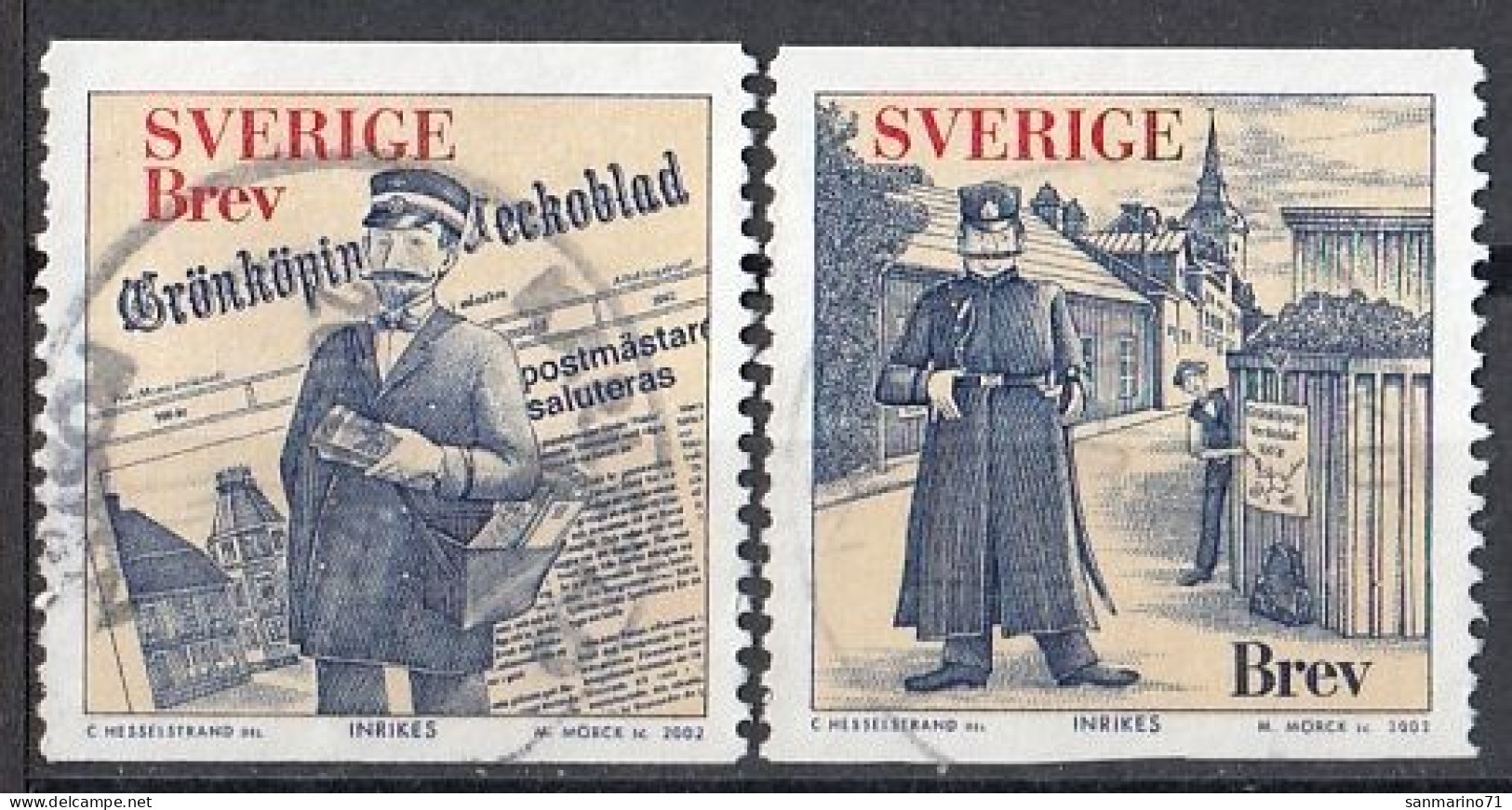 SWEDEN 2310-2311,used,falc Hinged - Poste