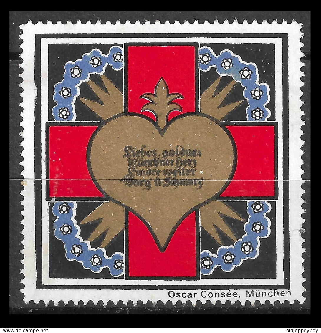 VIGNETTE CINDERELLA Germany  WW1 GUERRE Red Cross Rotes Kreuz Croix Rouge 1915. OSCAR CONSEE – MUNICH. 5 X 5 Cm - Rode Kruis