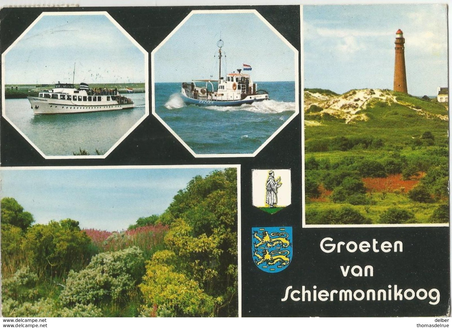 6Rm237: Groeten Van Schiermonik+ Etiket:Onbekend ...+TERUG AAN AFZENDER+).. 1975: Vuurtoren  Bootjes.. 1975 >Antwerpen - Schiermonnikoog