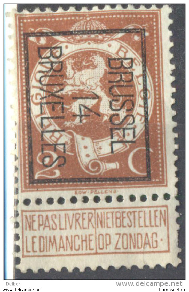 5Nz-998: N° 50: BRUSSEL 14 BRUXELLES - Sobreimpresos 1912-14 (Leones)