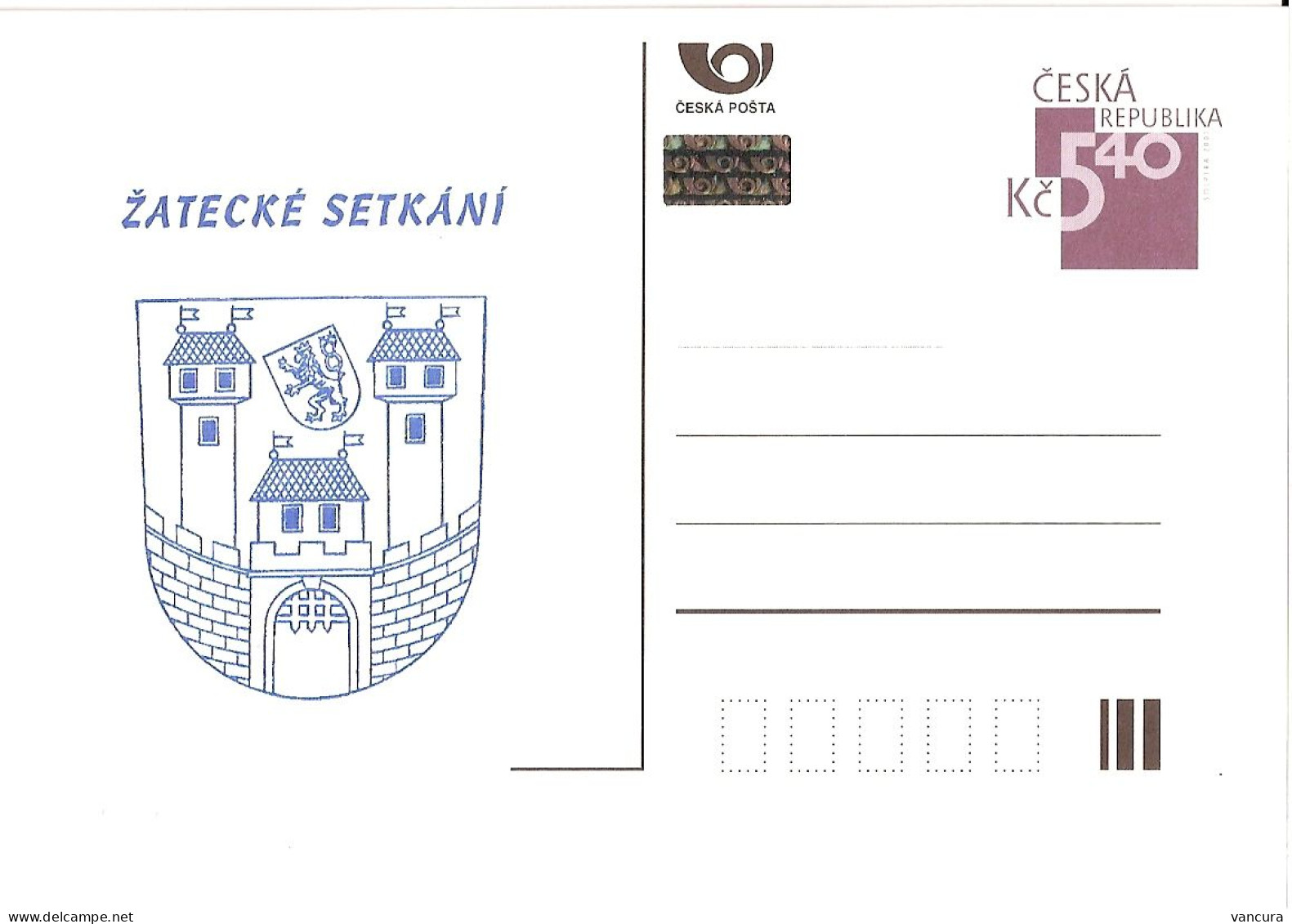 CDV B 345 Czech Republic Meeting In Zatec/Saaz Town - Coat Of Arms 2001 Lion - Autres & Non Classés