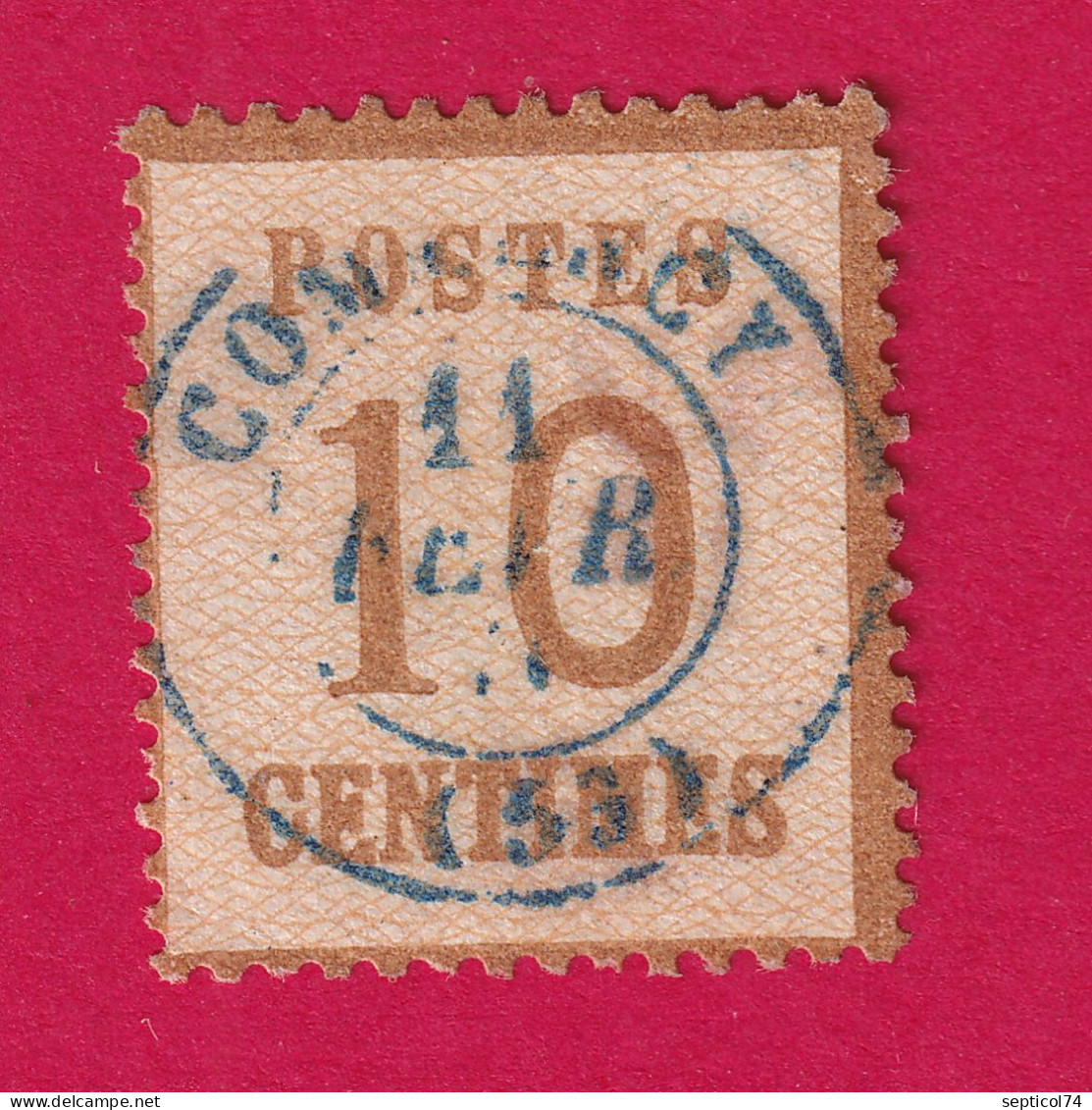 ALSACE LORRAINE N°5 CAD TYPE 15 BLEU COMMERCY MEUSE TIMBRE BRIEFMARKEN FRANCE - Oblitérés