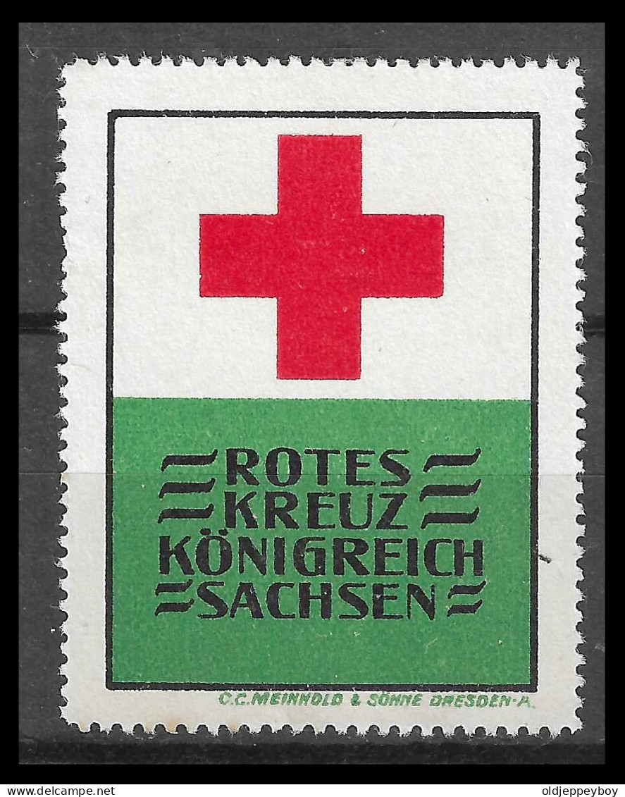 VIGNETTE CINDERELLA Germany MILITARIA WW1 GUERRE 14 18 Red Cross Rotes Kreuz Croix Rouge  Konigreich SACHSEN - Rode Kruis