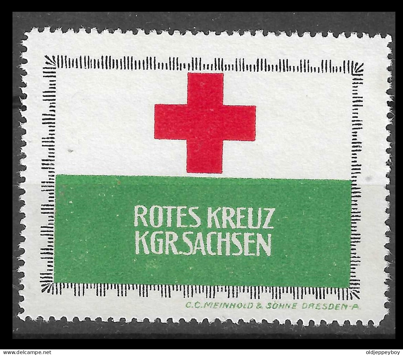VIGNETTE CINDERELLA Germany MILITARIA WW1 GUERRE 14 18 Red Cross Rotes Kreuz Croix Rouge  Konigreich SACHSEN - Croce Rossa