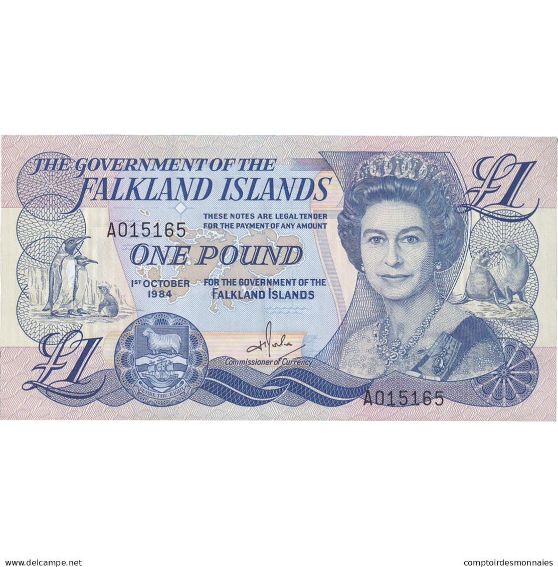 Billet, Îles Falkland, 1 Pound, 1984, 1984-10-01, KM:13a, NEUF - Falklandeilanden