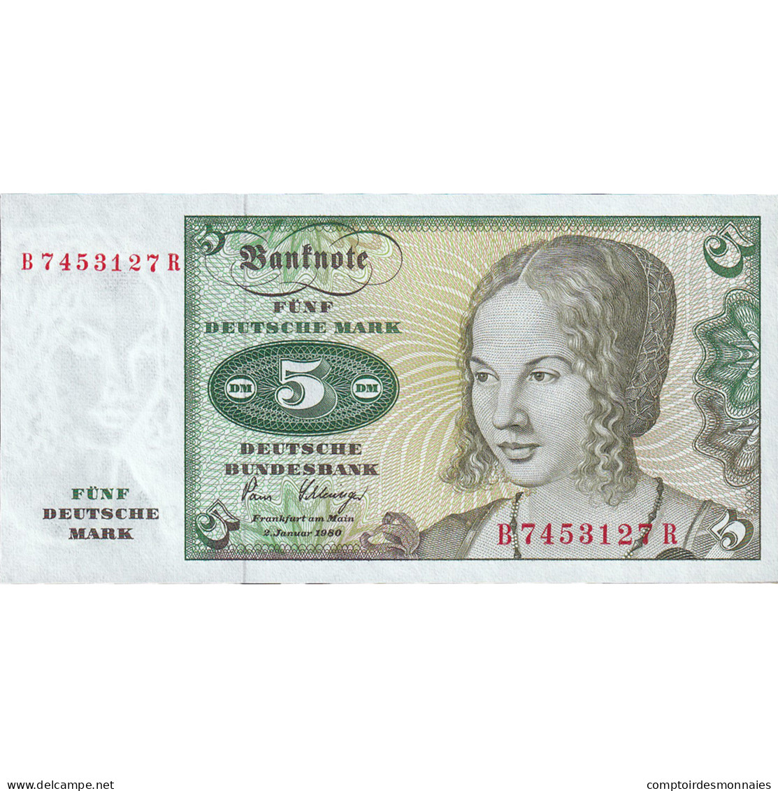 Billet, République Fédérale Allemande, 5 Deutsche Mark, 1970, 1970-01-02 - 5 Deutsche Mark