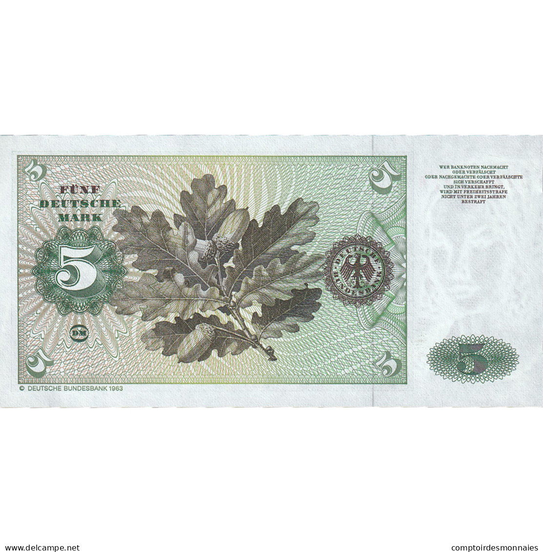 Billet, République Fédérale Allemande, 5 Deutsche Mark, 1970, 1970-01-02 - 5 Deutsche Mark
