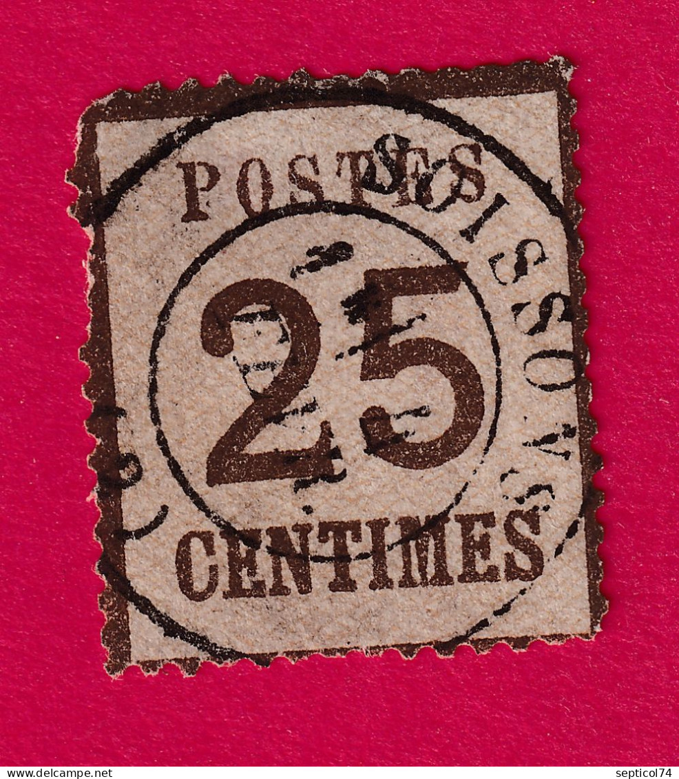 ALSACE LORRAINE N°7 CAD TYPE 17 SOISSONS AISNE BRIEFMARKEN FRANCE - Oblitérés