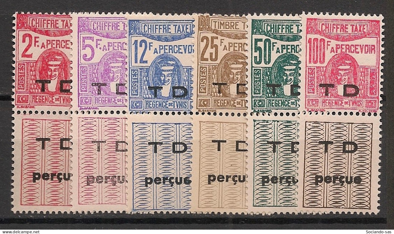 TUNISIE - 1945-47 - Taxe TT N°YT. 54 à 56A - Série Complète - Neuf Luxe** / MNH / Postfrisch - Strafport