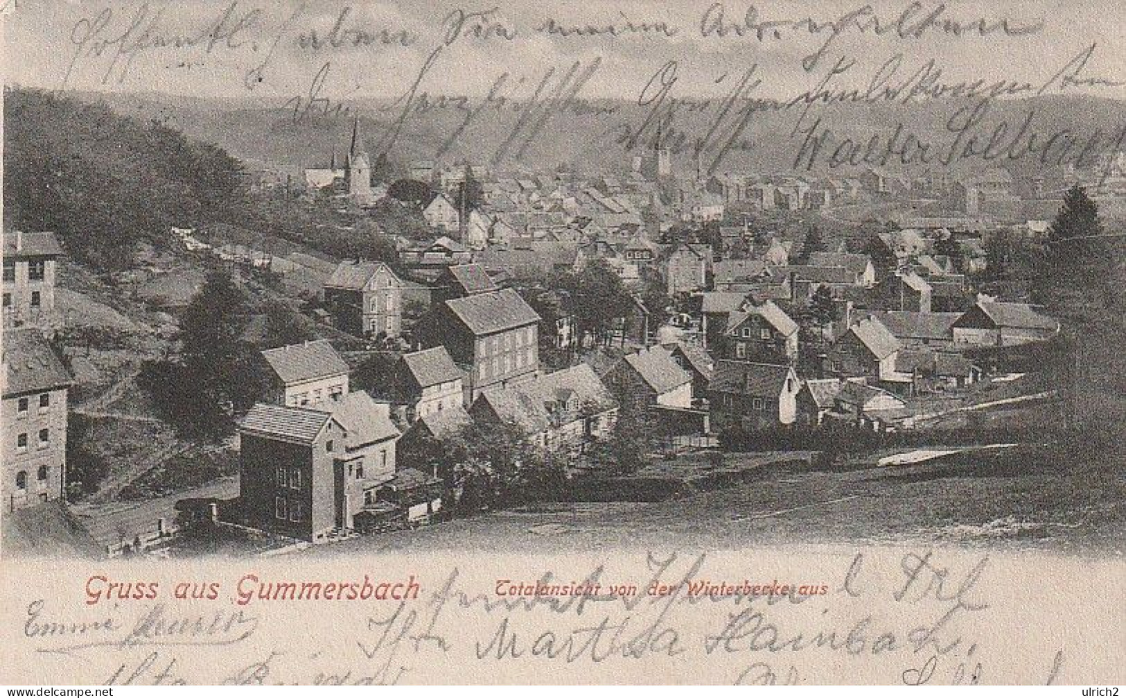 AK Gruss Aus Gummersbach - Totalansicht Von Der Winterbecke Aus -  1902 (65921) - Gummersbach