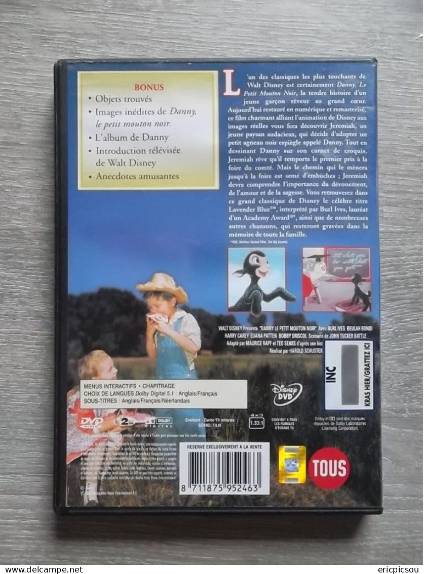 DANNY ,LE PETIT MOUTON NOIR ( Disney ) DVD ( Rare ) - Dessin Animé