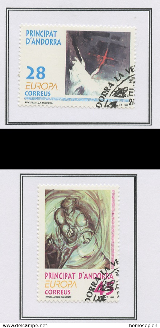 Andorre Espagnol - Andorra 1993 Y&T N°222 à 223 - Michel N°232 à 233 (o) - EUROPA - Gebruikt