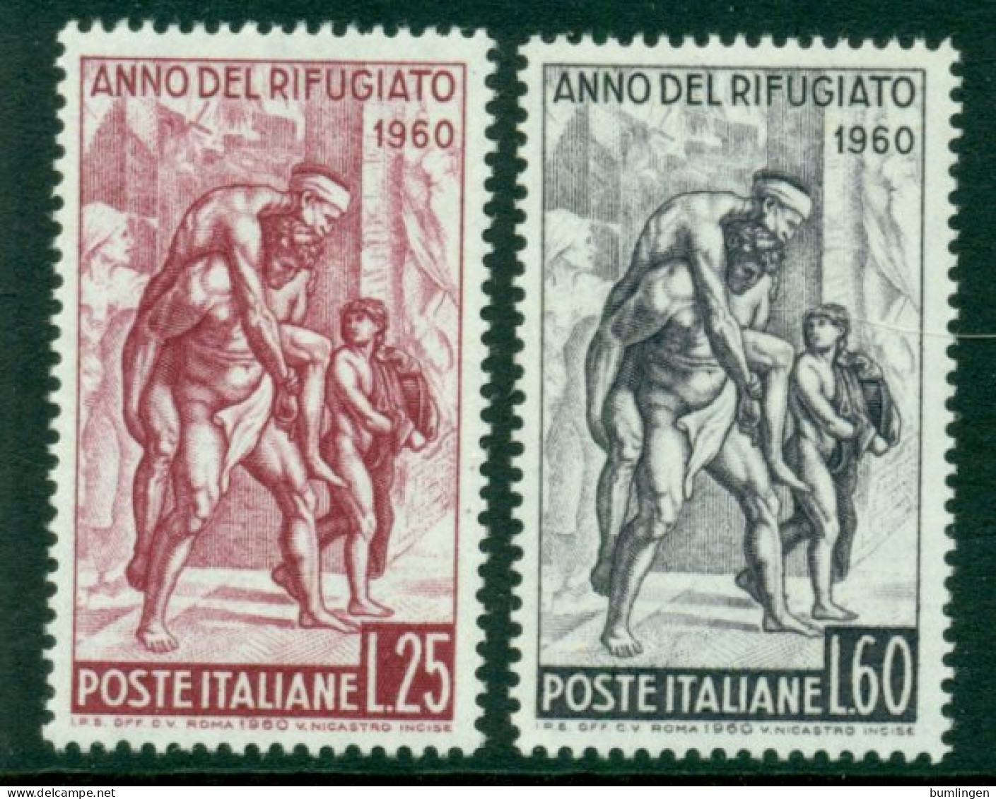 ITALY 1960 Mi 1058-59** World Refugee Year [L3414] - Réfugiés