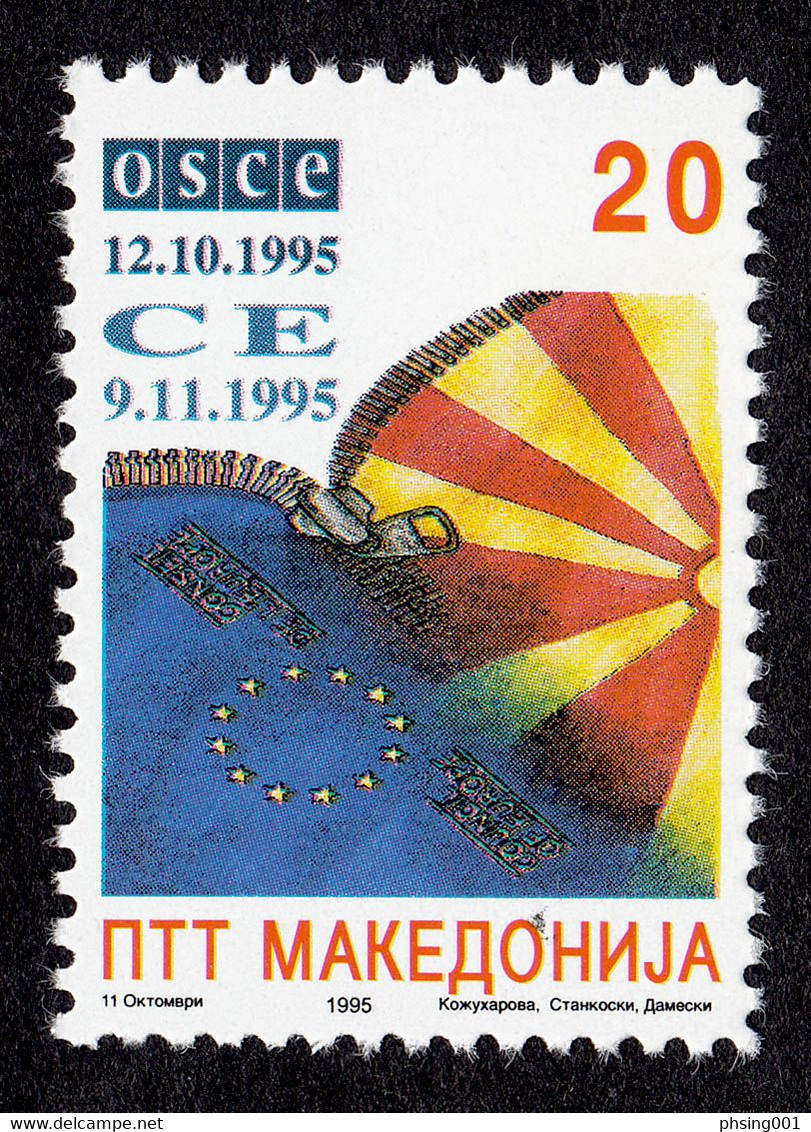 Macedonia 1995 OSCE Council Of Europe Flags MNH - European Community