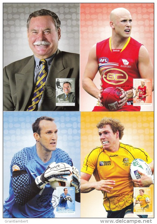 Australia 2012 Legends Of Football Set Of 8 Maximum Cards - 2 Scans - Cartes-Maximum (CM)