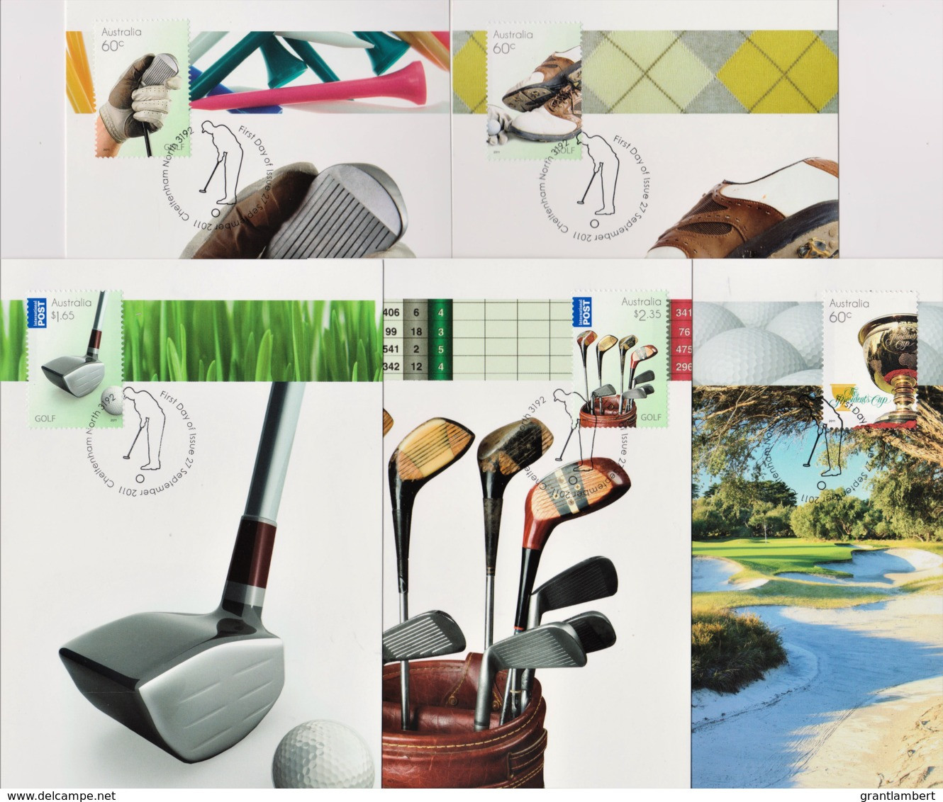 Australia 2011 Golf Set Of 5 Maximum Cards - Cartes-Maximum (CM)