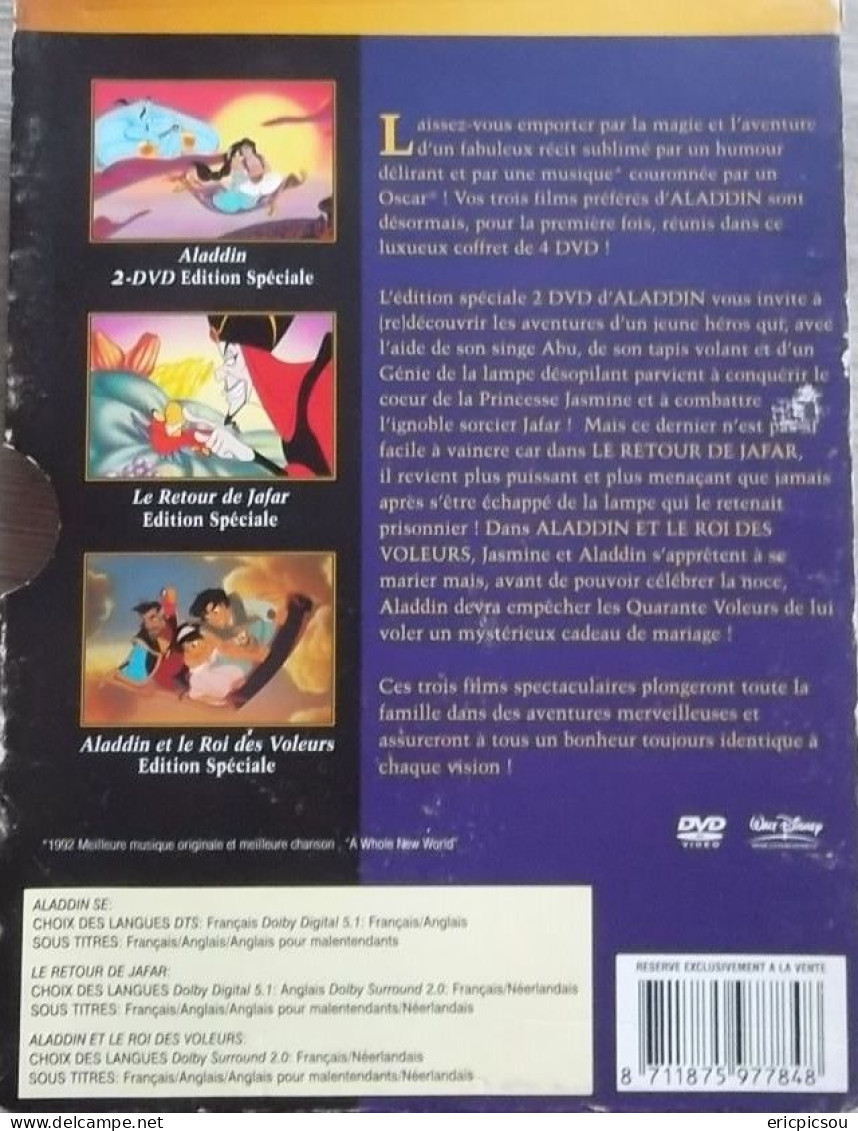 ALADDIN ( LA TRILOGIE ) (Disney ) 4 DVD Coffret Collector - Cartoons