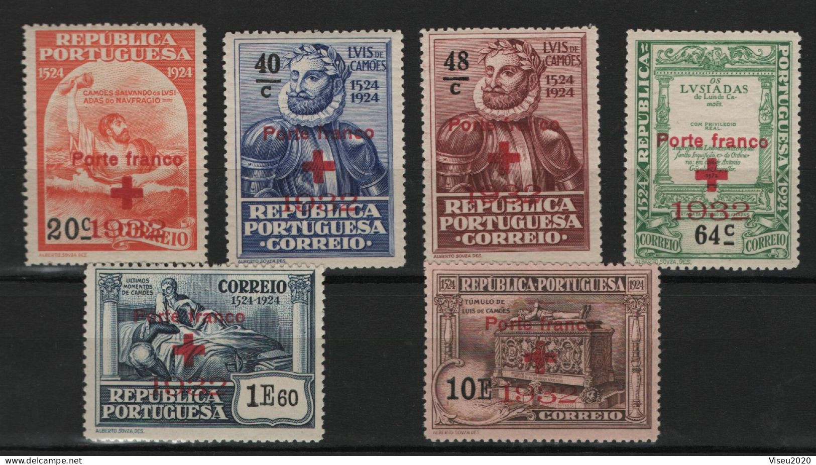 Portugal Porte Franco 1932 - Selos Do 4º Centenário Do Nascimento De Luís De Camões (1924) OVP - Set Completo - Neufs