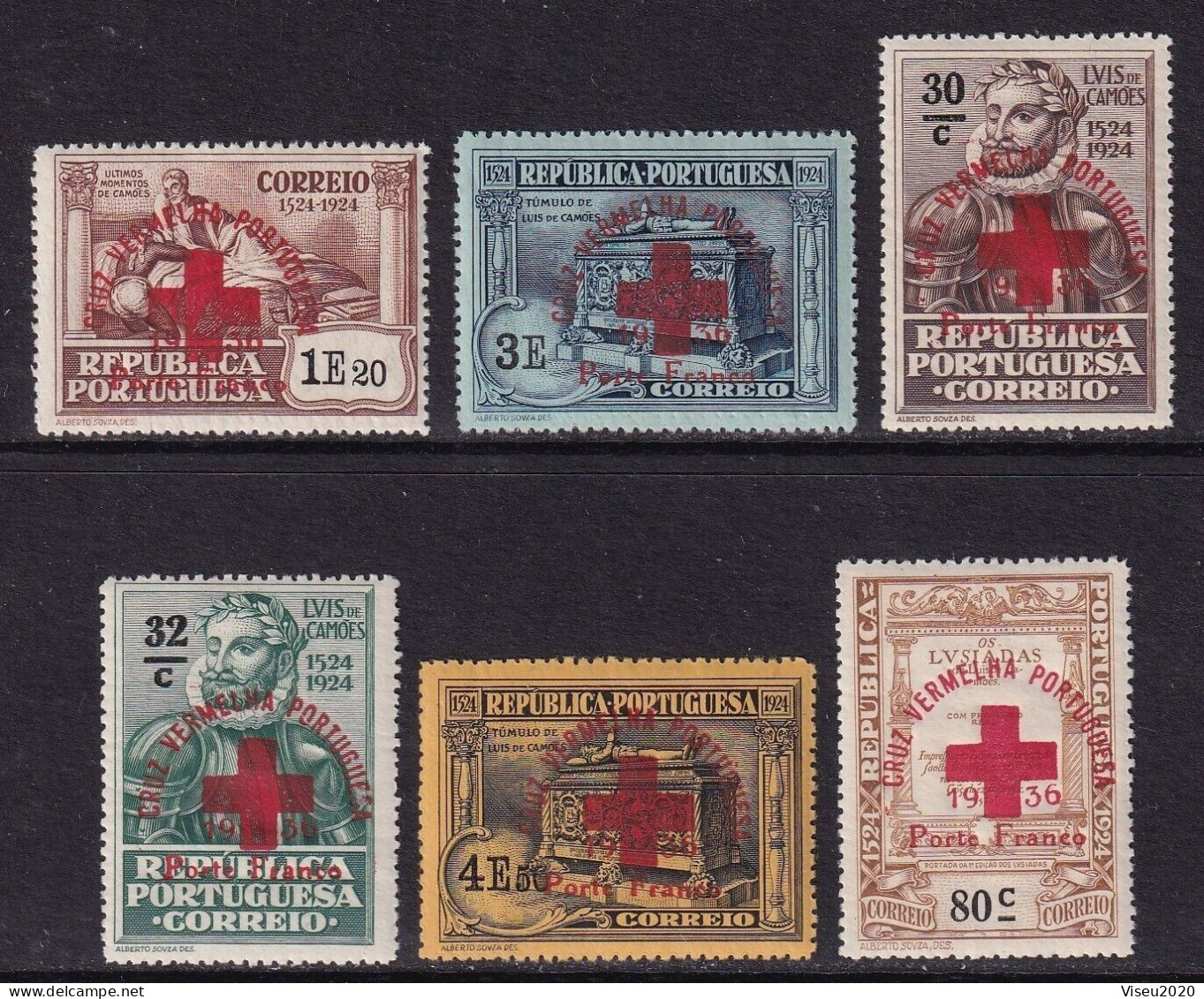 Portugal Porte Franco 1936 B - Selos Do 4º Centenário Do Nascimento De Luís De Camões (1924) OVP - Set Completo - Ongebruikt