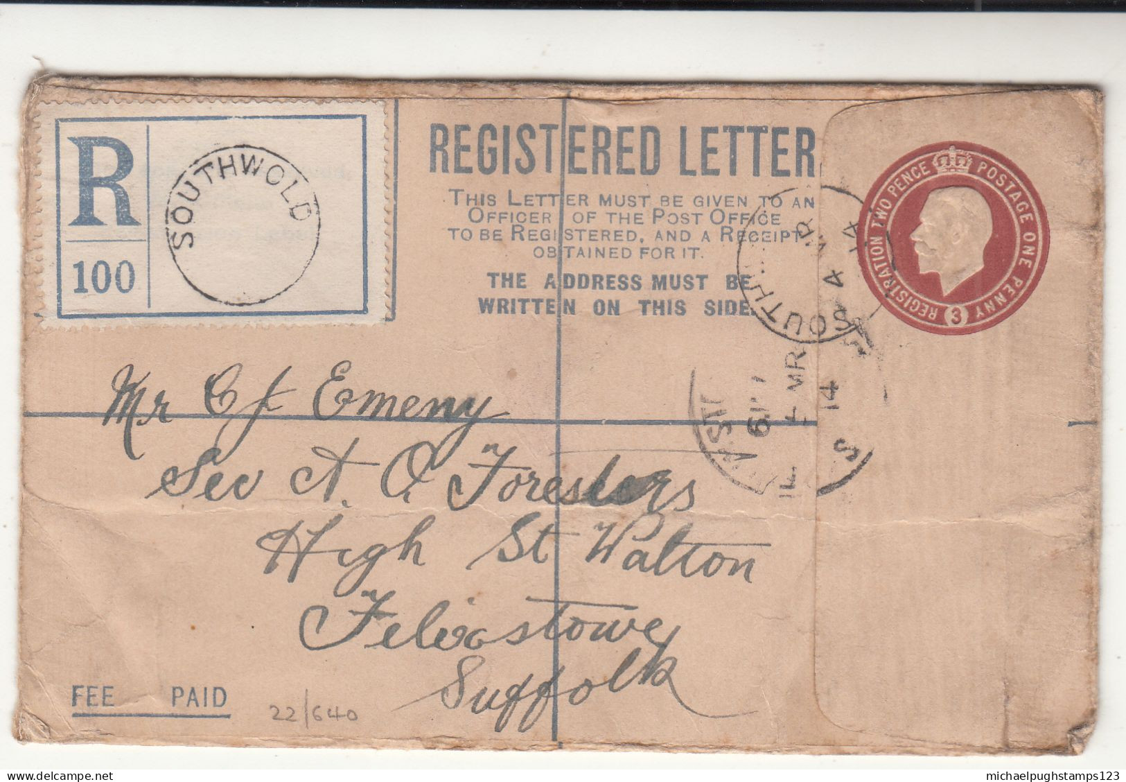 G.B. / K.G.5 Stationery / Southwold / Suffolk - Unclassified