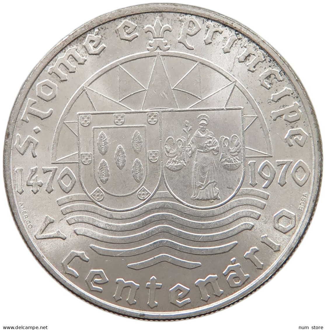 ST. THOMAS AND PRINCE 50 ESCUDOS 1970  #c041 0611 - Sao Tome En Principe