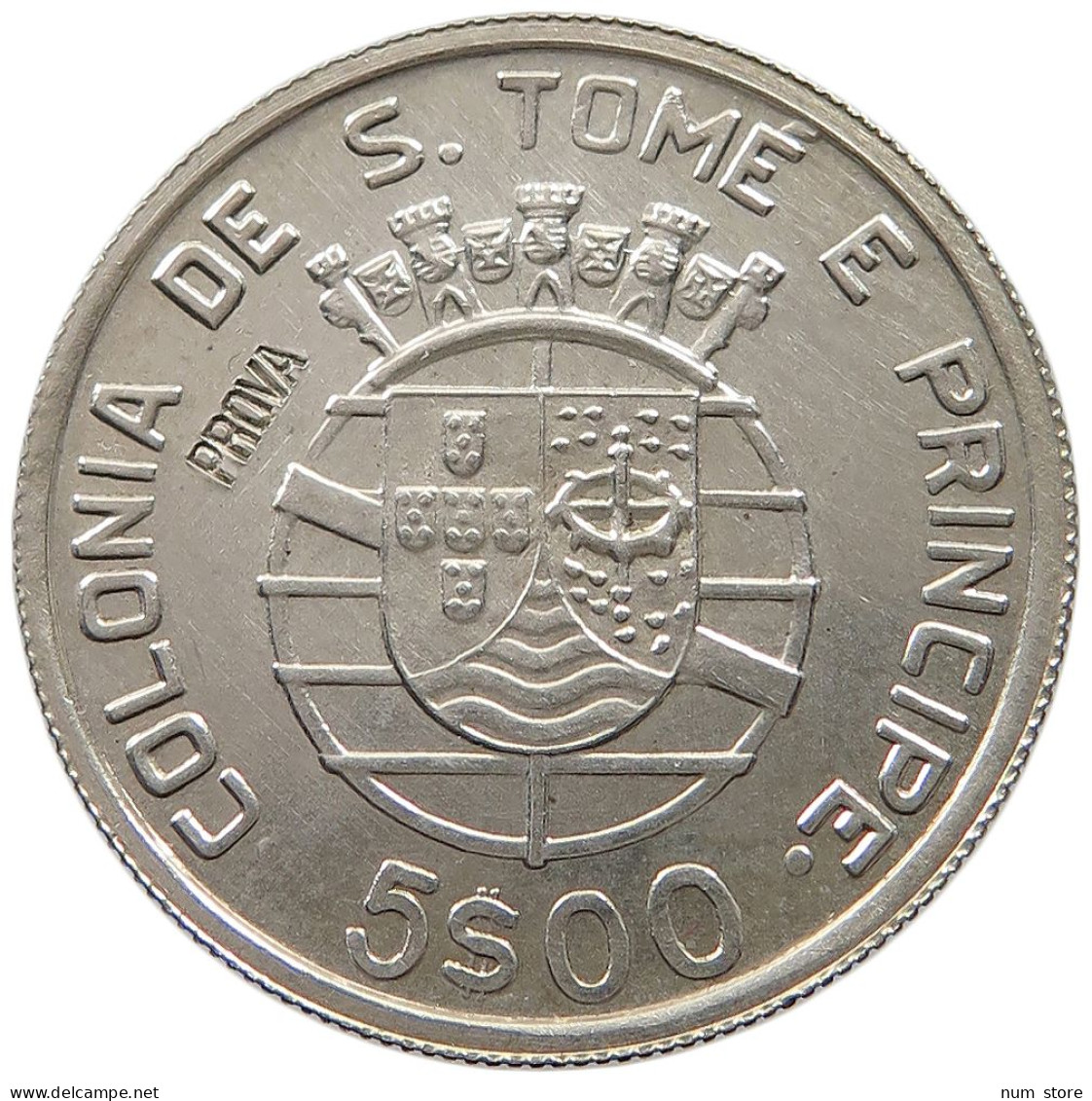 ST. THOMAS AND PRINCE 5 ESCUDOS 1939 PROVA #t065 0661 - São Tomé Und Príncipe