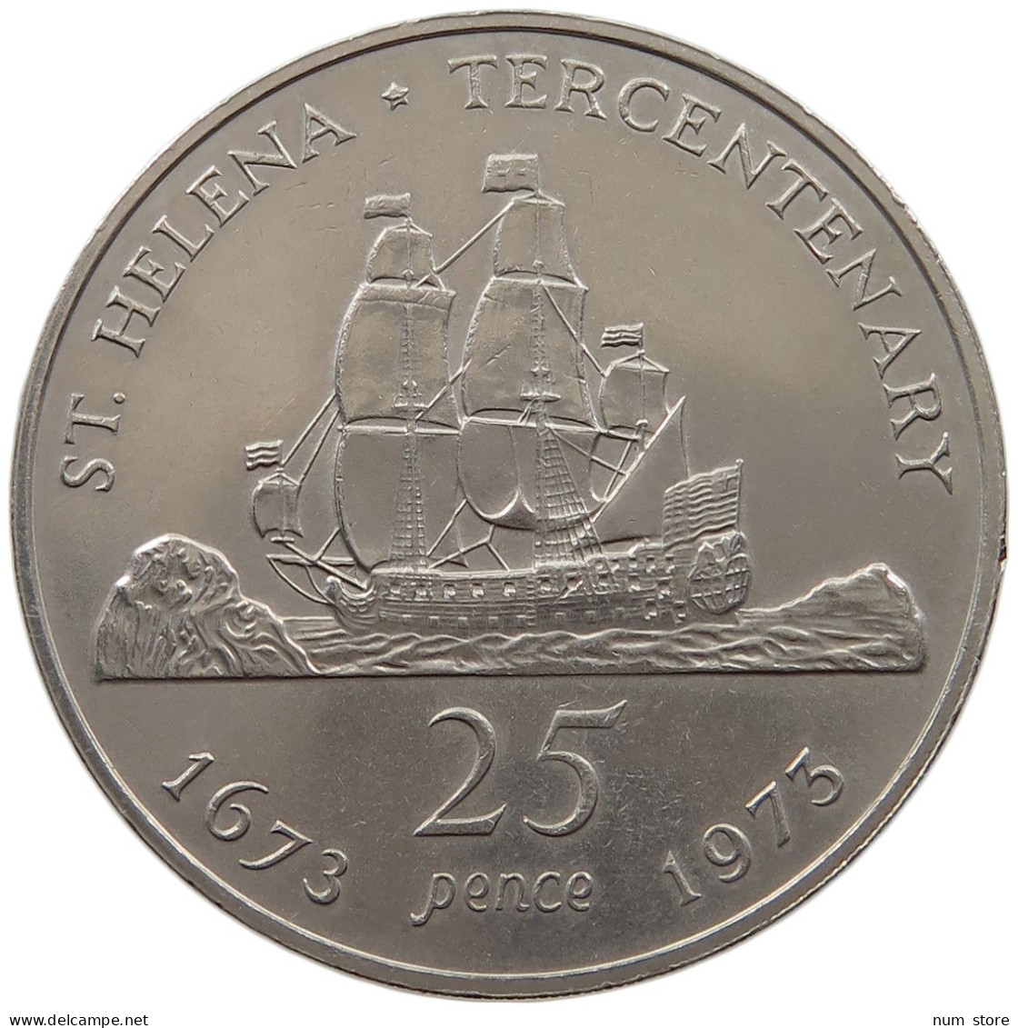 ST. HELENA 25 PENCE 1973 Elizabeth II. (1952-2022) #a097 0021 - St. Helena