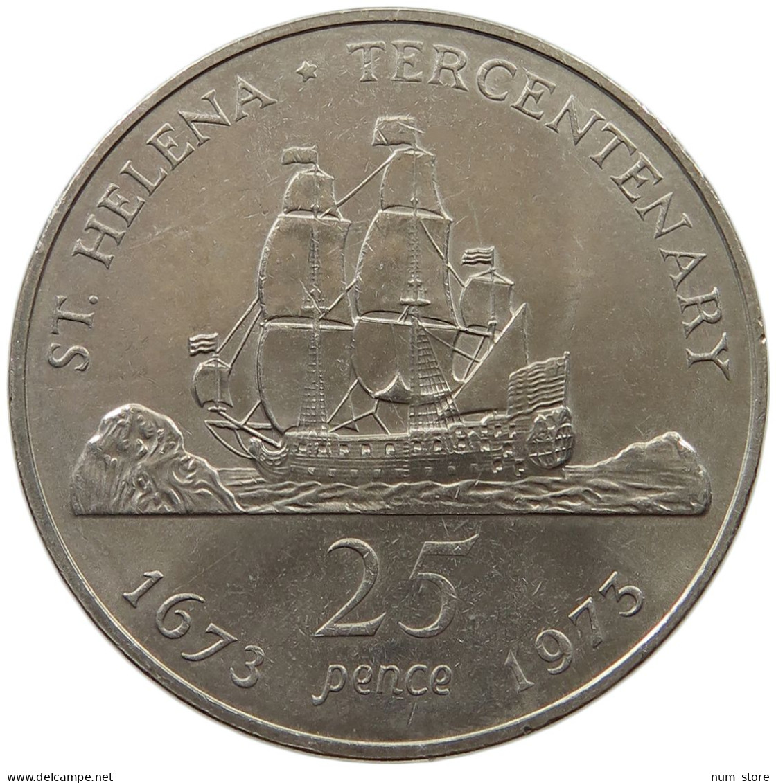 ST. HELENA 25 PENCE 1973 Elizabeth II. (1952-2022) #a097 0023 - Saint Helena Island