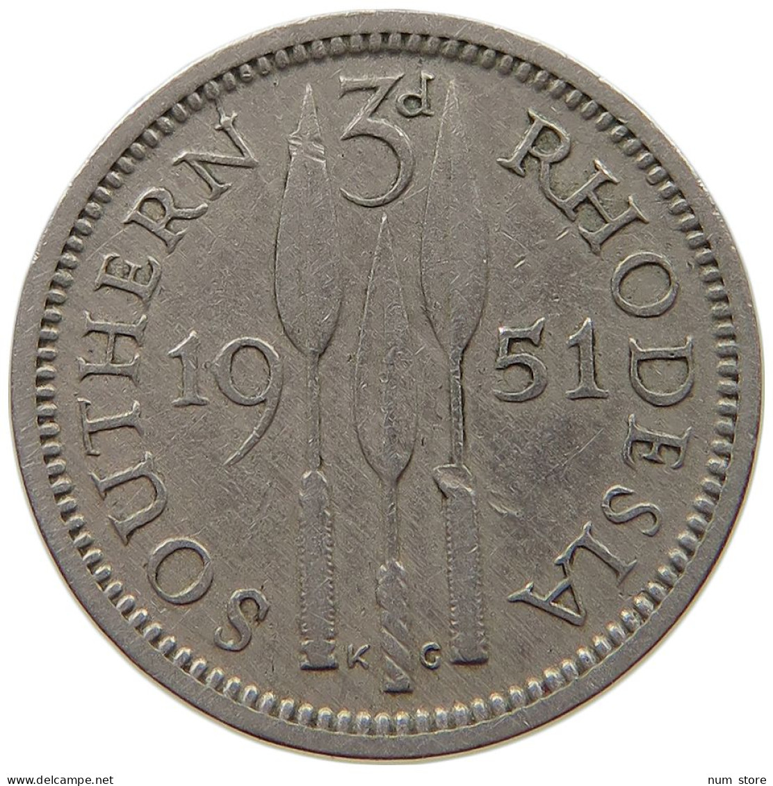 SOUTHERN RHODESIA 3 PENCE 1951 George VI. (1936-1952) #c011 0751 - Rhodesië
