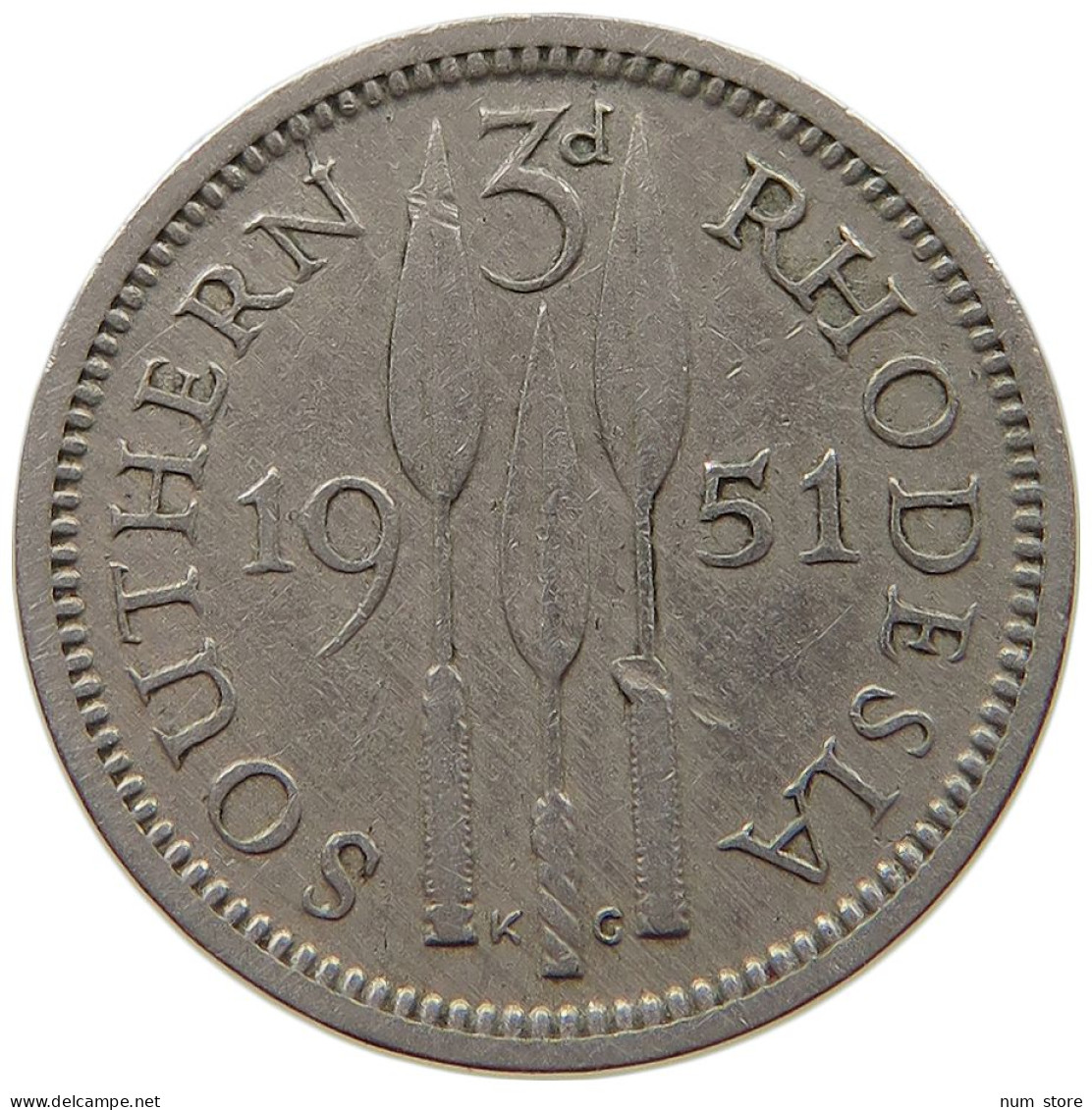 SOUTHERN RHODESIA 3 PENCE 1951 George VI. (1936-1952) #c011 0751 - Rhodesia