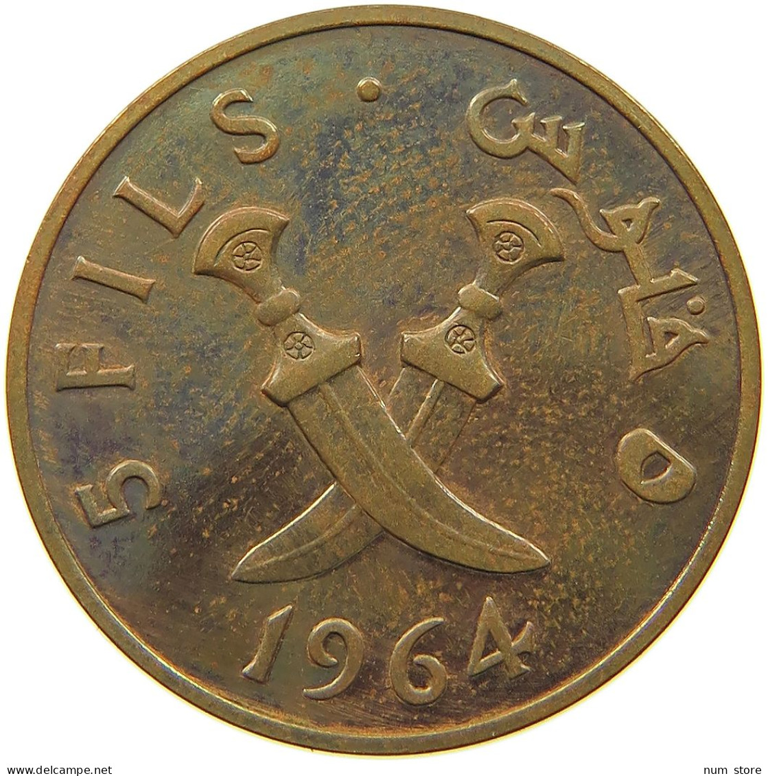 SOUTH ARABIA 5 FILS 1964  #a036 0799 - Yémen