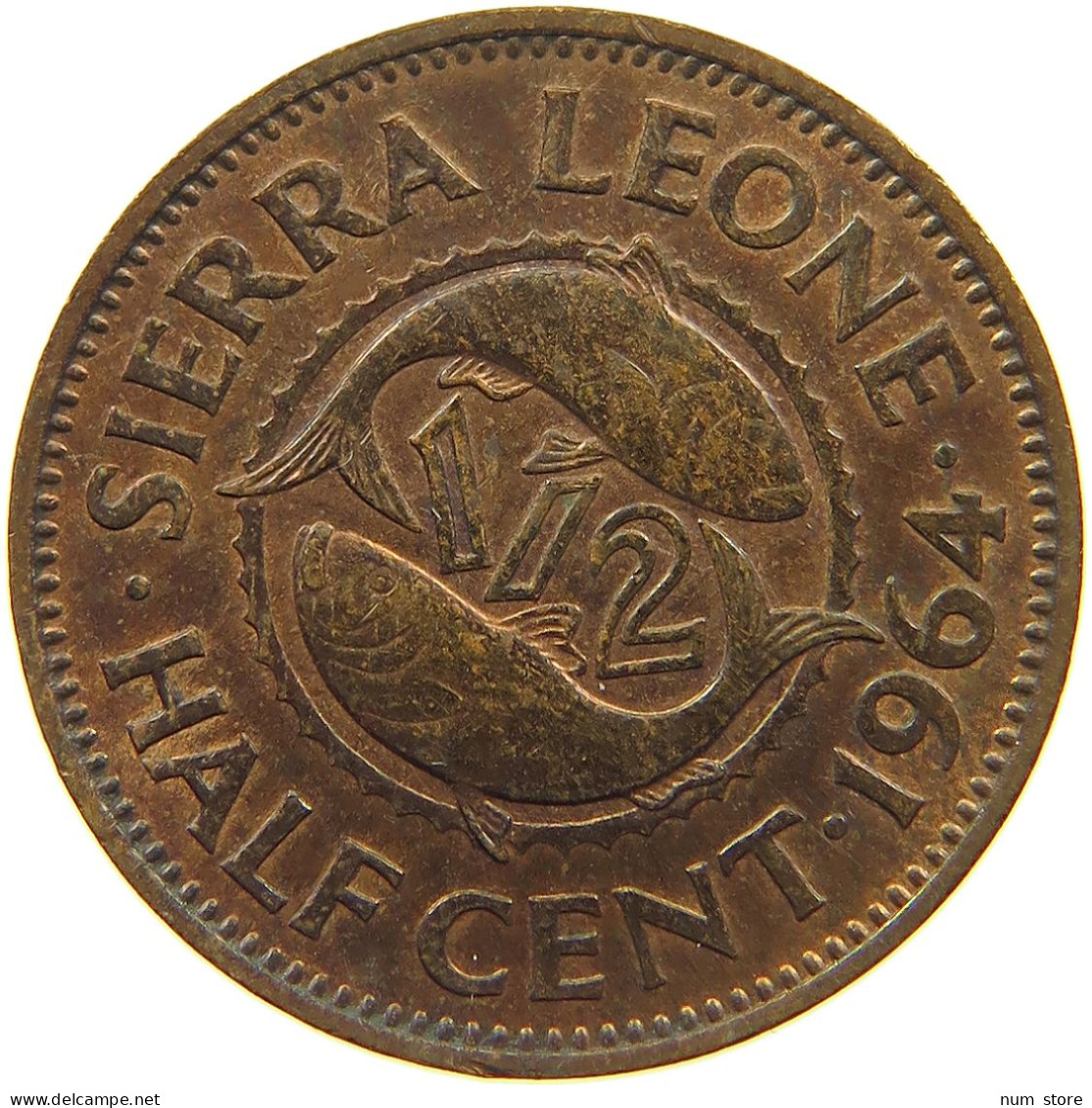 SIERRA LEONE 1/2 CENT 1964  #c036 0675 - Sierra Leona