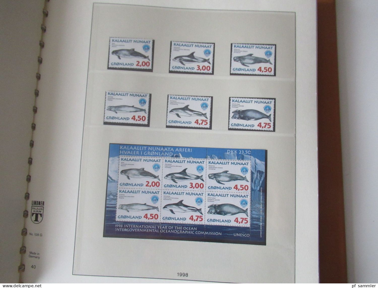 Sammlung Grönland ab 2x Pakke Porto bis 2020 in 2 sauberen Lindner Falzlos VD Alben! Anfangs gestempelt ab ca.1980 **