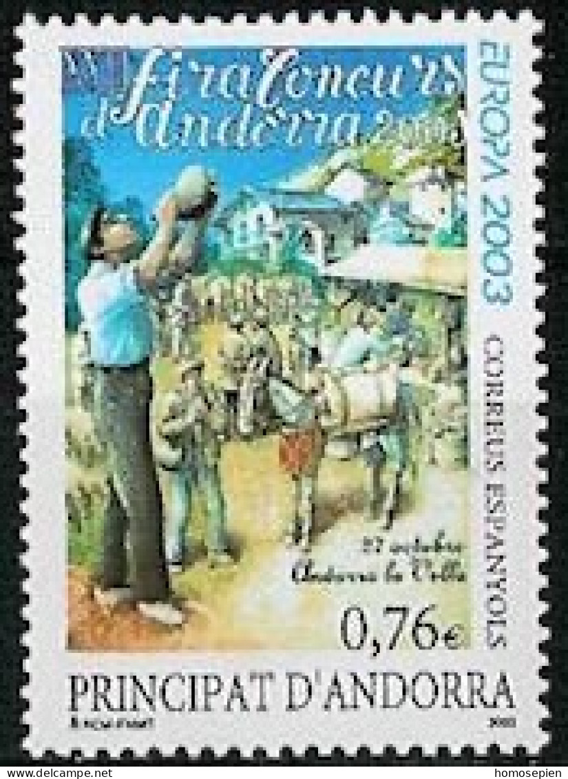 Andorre Espagnol - Andorra 2003 Y&T N°291 - Michel N°301 *** - 0,76€ EUROPA - Used Stamps