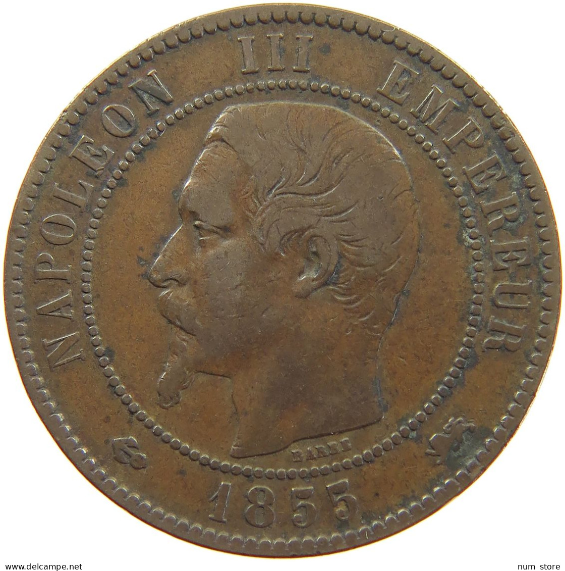 FRANCE 10 CENTIMES 1855 D Napoleon III. (1852-1870) #c057 0089 - 10 Centimes