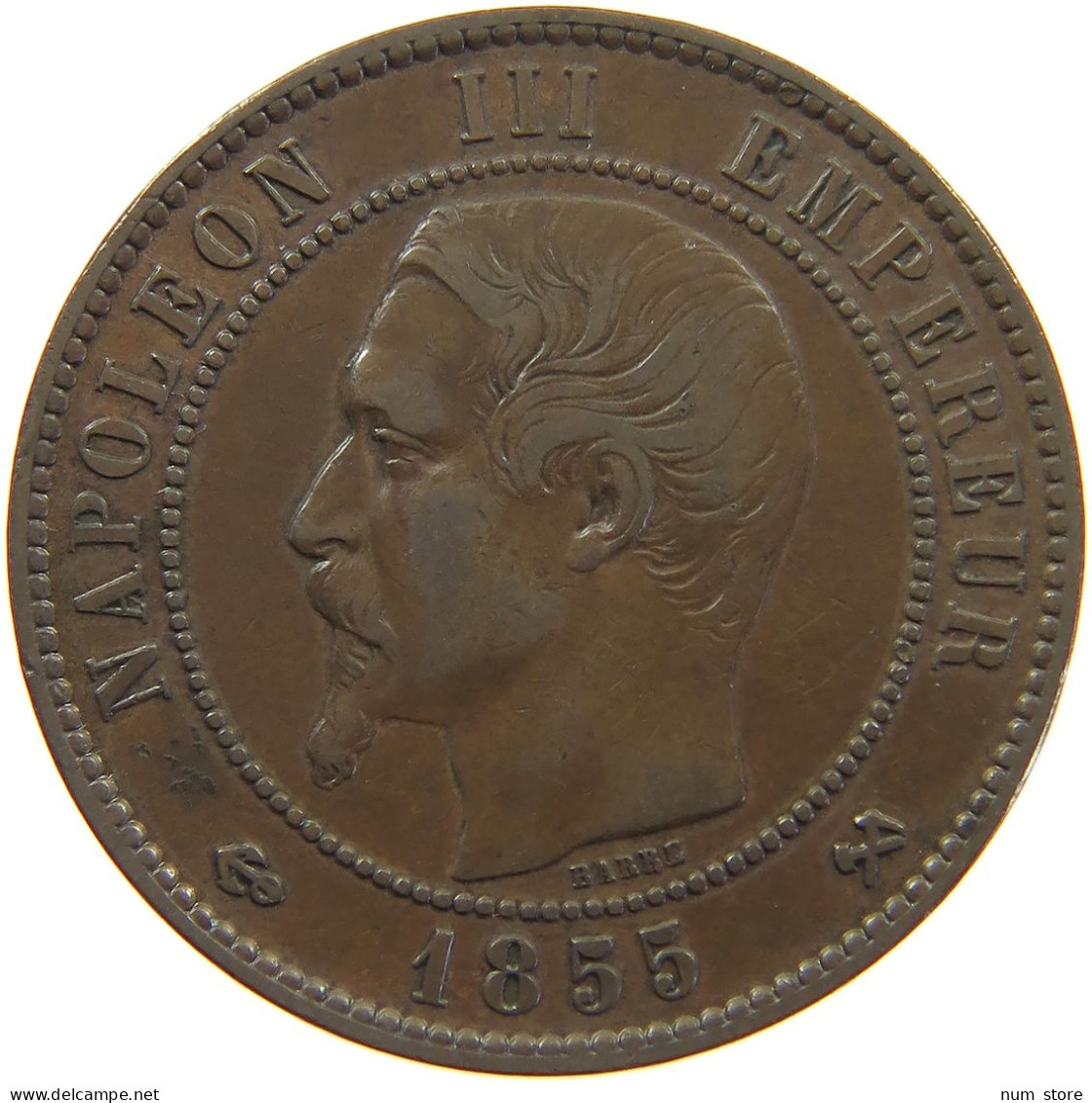 FRANCE 10 CENTIMES 1855 B Napoleon III. (1852-1870) #c041 0169 - 10 Centimes