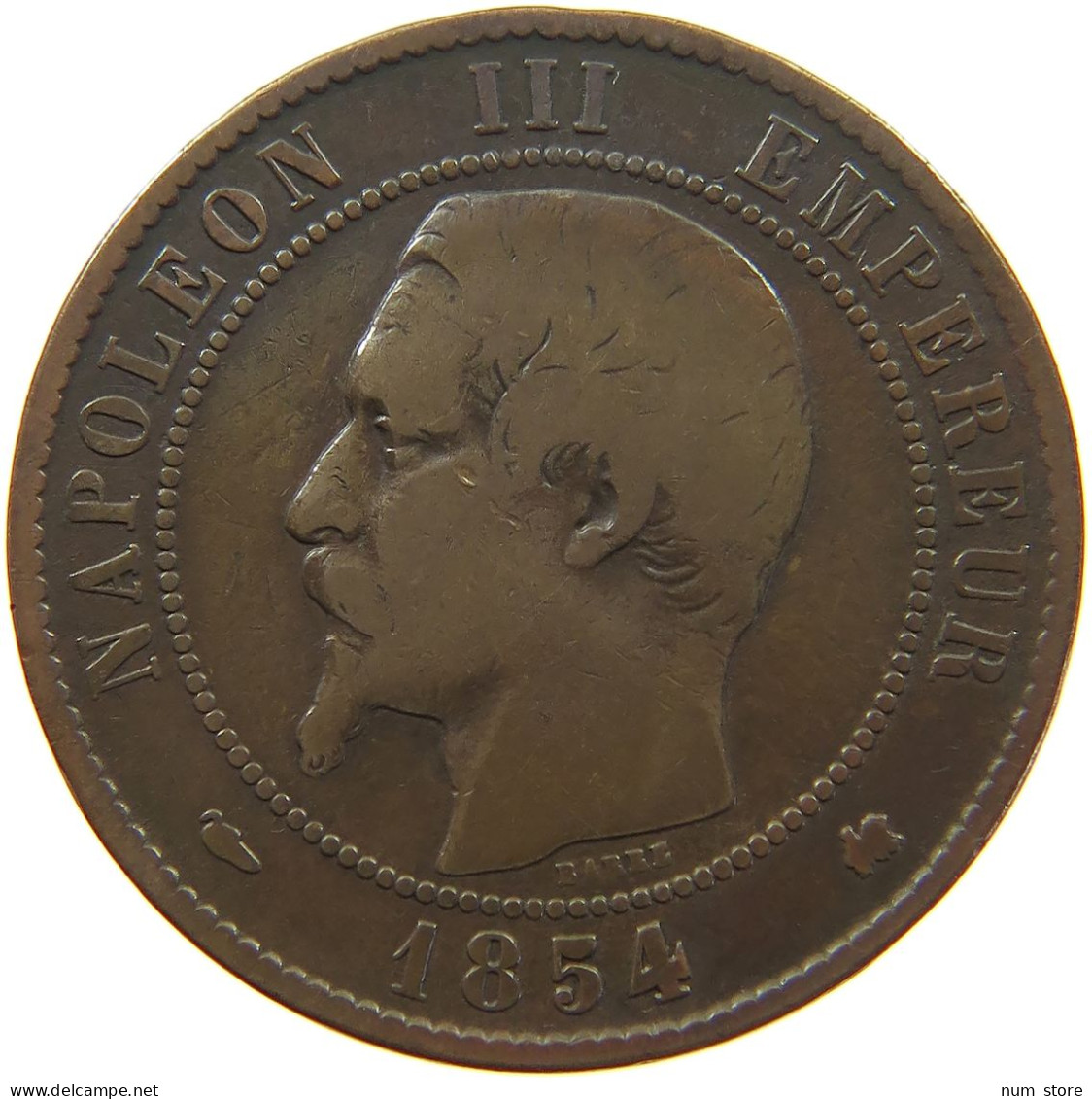 FRANCE 10 CENTIMES 1854 K Napoleon III. (1852-1870) #a059 0363 - 10 Centimes