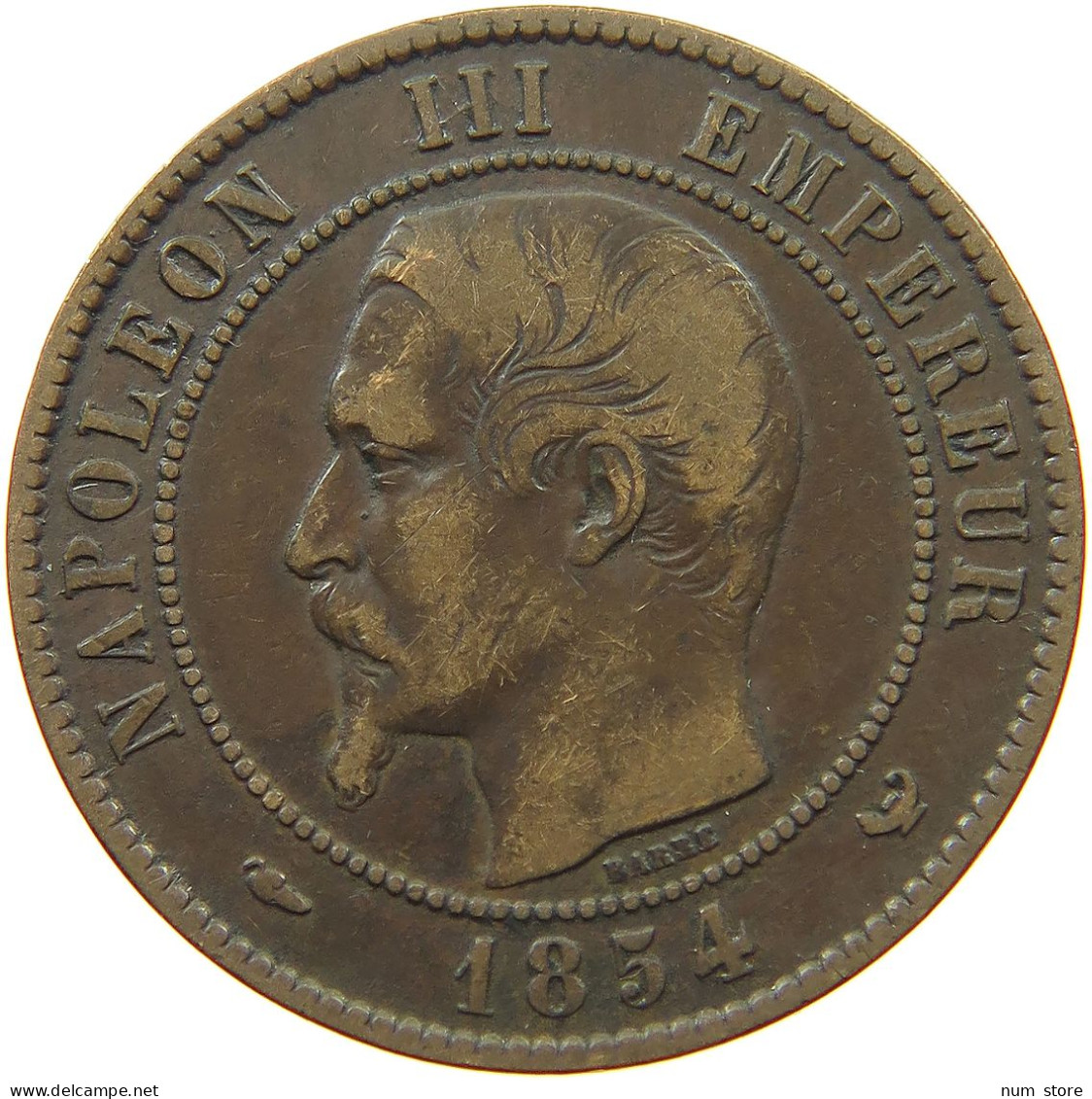 FRANCE 10 CENTIMES 1854 LILLE Napoleon III. (1852-1870) BOURSE #a009 0005 - 10 Centimes