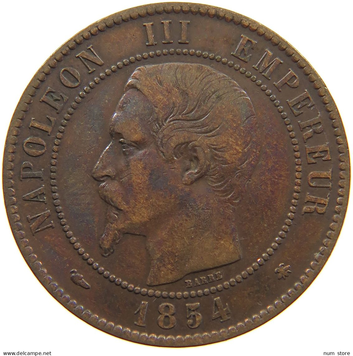 FRANCE 10 CENTIMES 1854 BB Napoleon III. (1852-1870) #a075 0051 - 10 Centimes